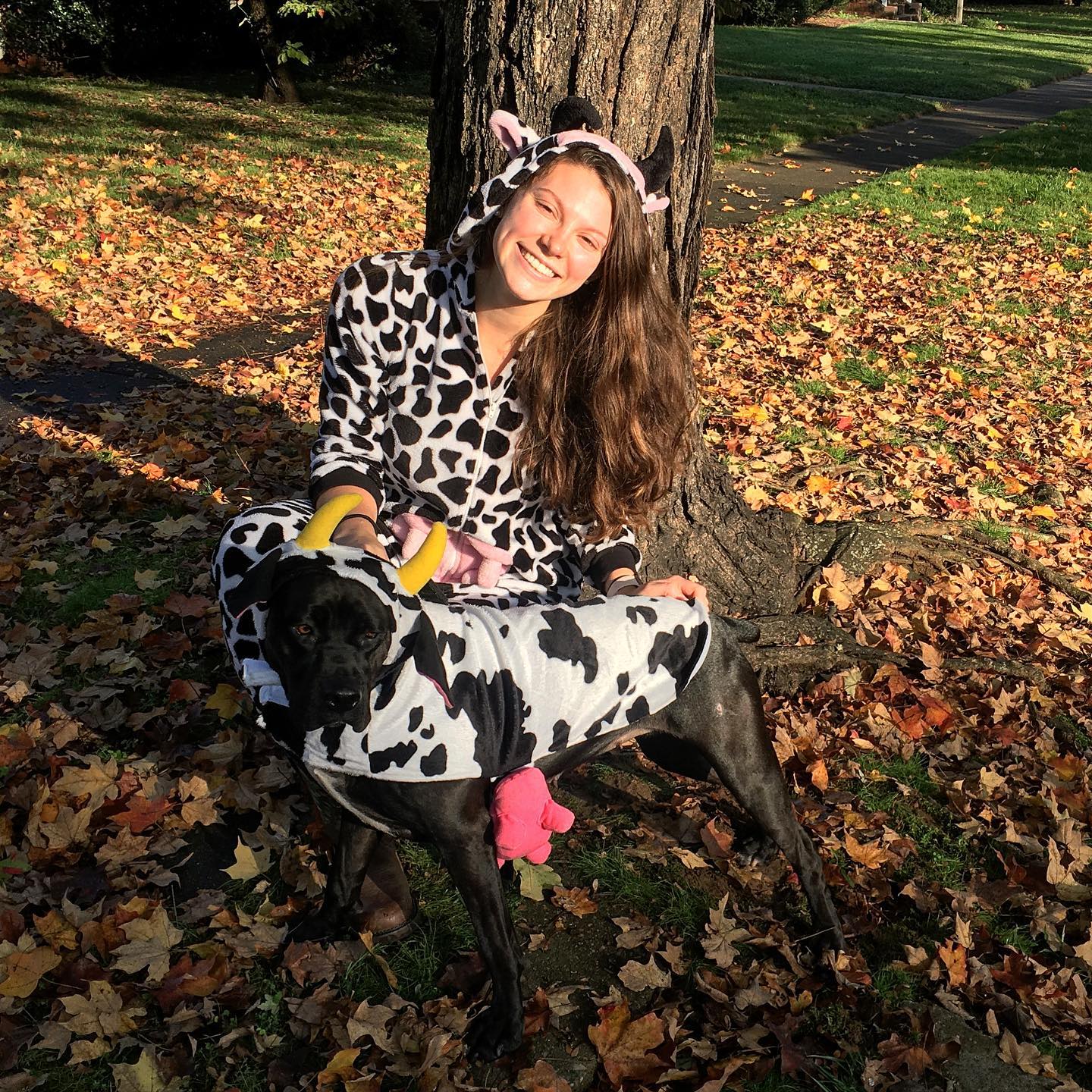Luna loves our cow outfits.